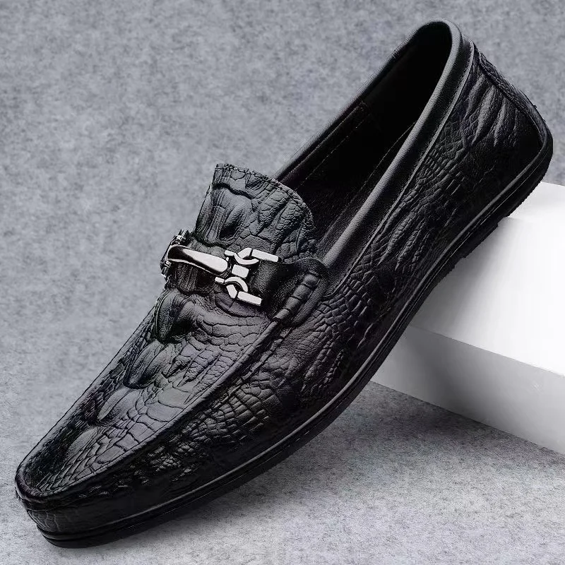 Echtes Leder Männer Casual Schuhe Luxus Marke Neue Herren Loafer Mokassins Atmungsaktive Slip auf Schwarz Fahren Schuhe Plus Größe 37-45