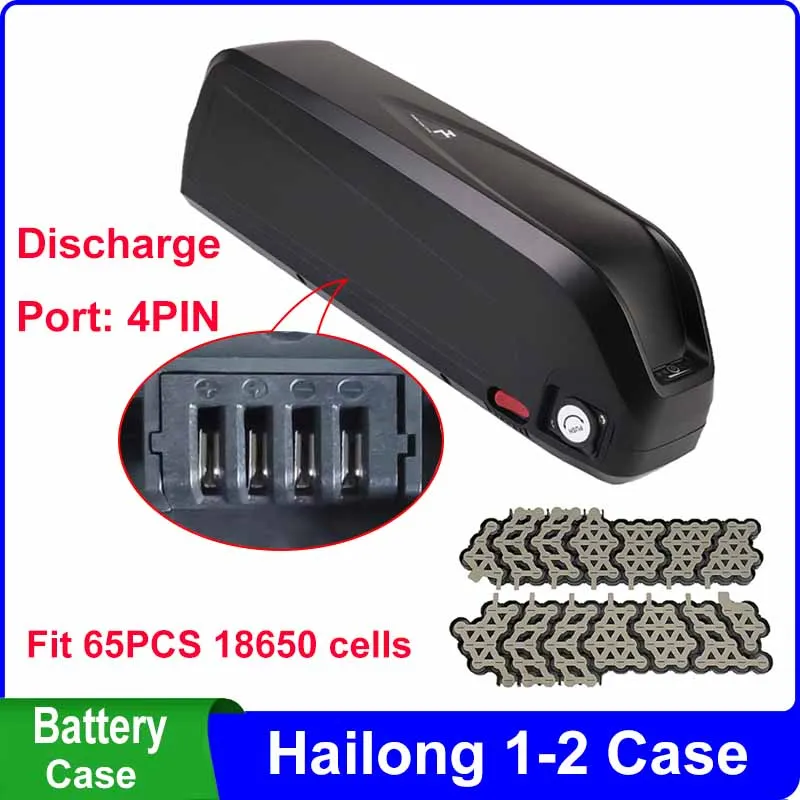 Hailong 1-2 SSE-077 Batteriegehäuse, passend für 65 Stück 18650 Zellen, leere Box, 36 V, 48 V Entladungspoort, 4PIN-Nickelstreifen, 10S, 13S, 30 A, BMS Image