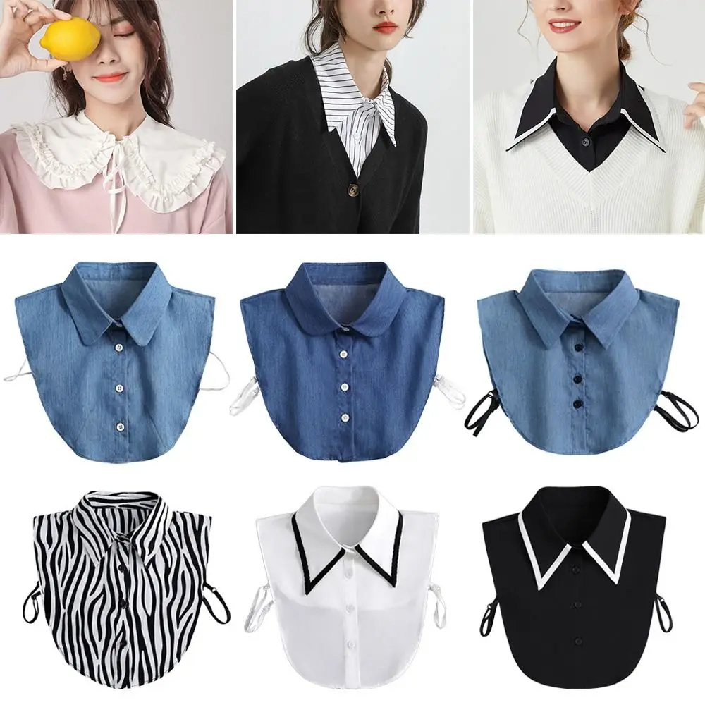 Neuer Revers gefälschter Kragen Vintage abnehmbarer Hemdkragen für Frauen Bluse Pullover falscher Kragen Revers Top klassische Krawatten gefälschte Krawatten Image
