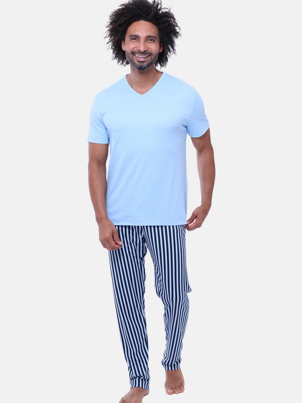 Mey Schlafanzug Herren hellblau, S Image