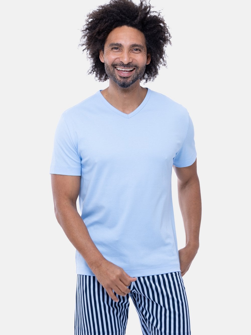 Mey Schlafanzug Herren hellblau, S Image