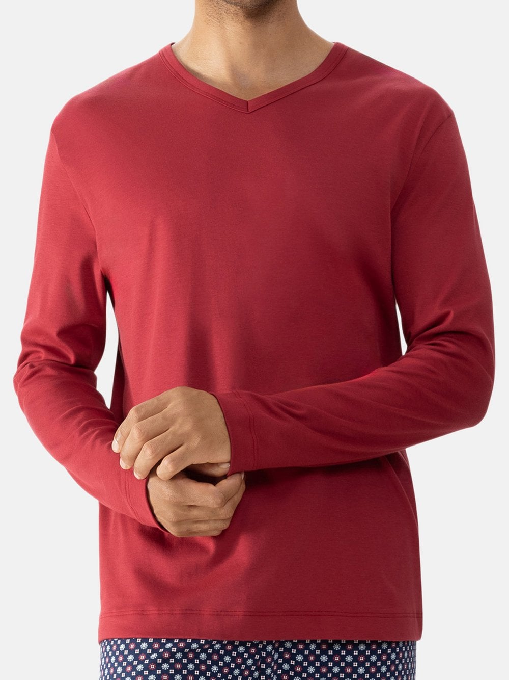 Mey Schlafanzug Oberteil Herren rot, S Image