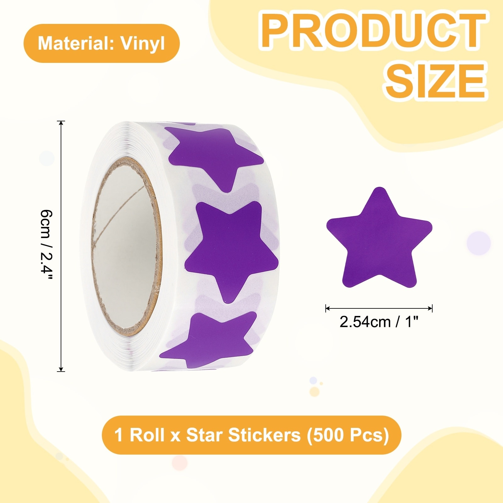 Star Stickers Roll Self-Adhesive Reward Stickers for Classroom Teacher Supplies and DIY Craft