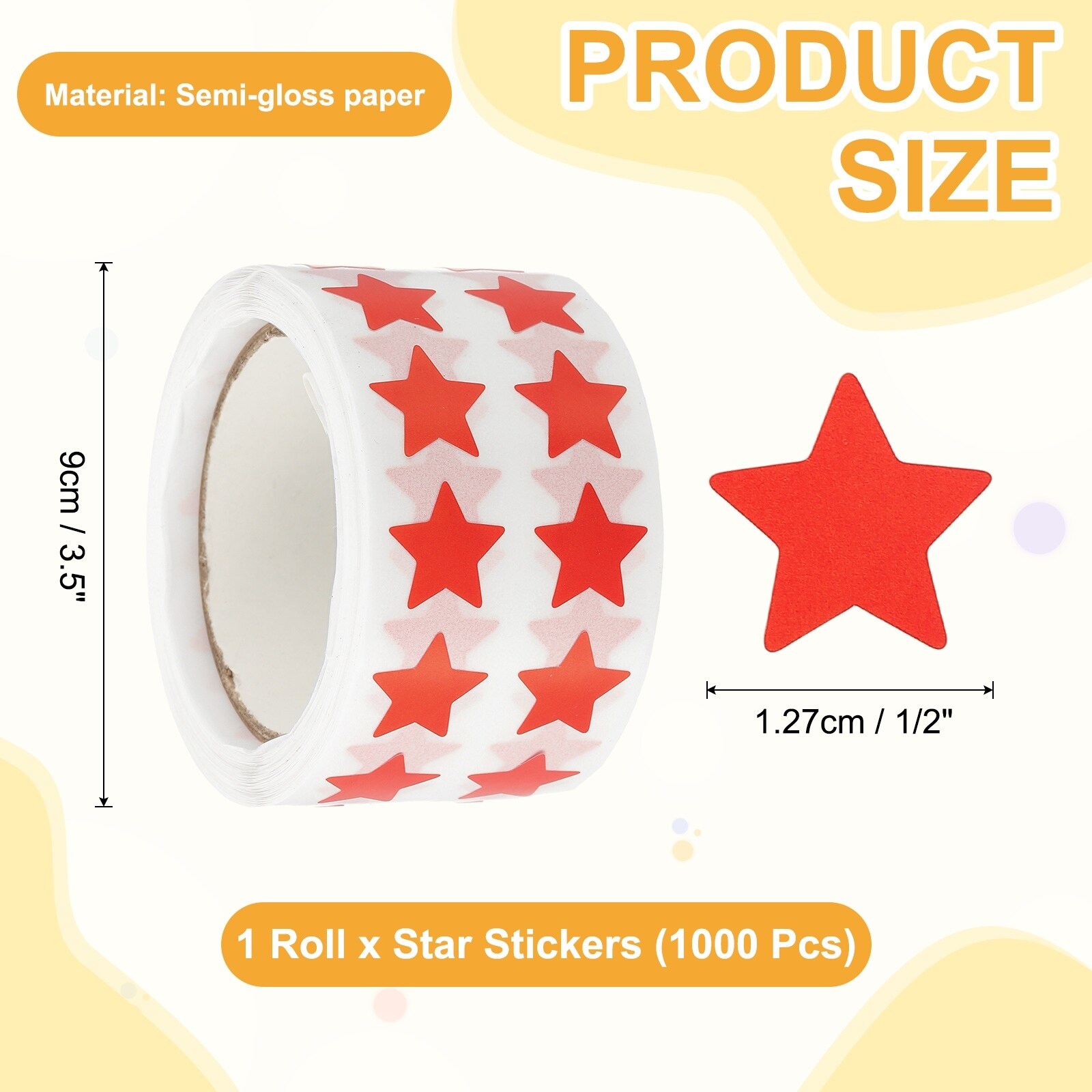 Star Stickers Roll, Self-Adhesive Reward Stickers Star Labels for Behavior Chart Classroom Teacher Supplies and DIY Craft
