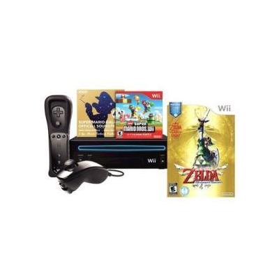 Nintendo Wii Console - Black - with Zelda Skyward Sword Bundle