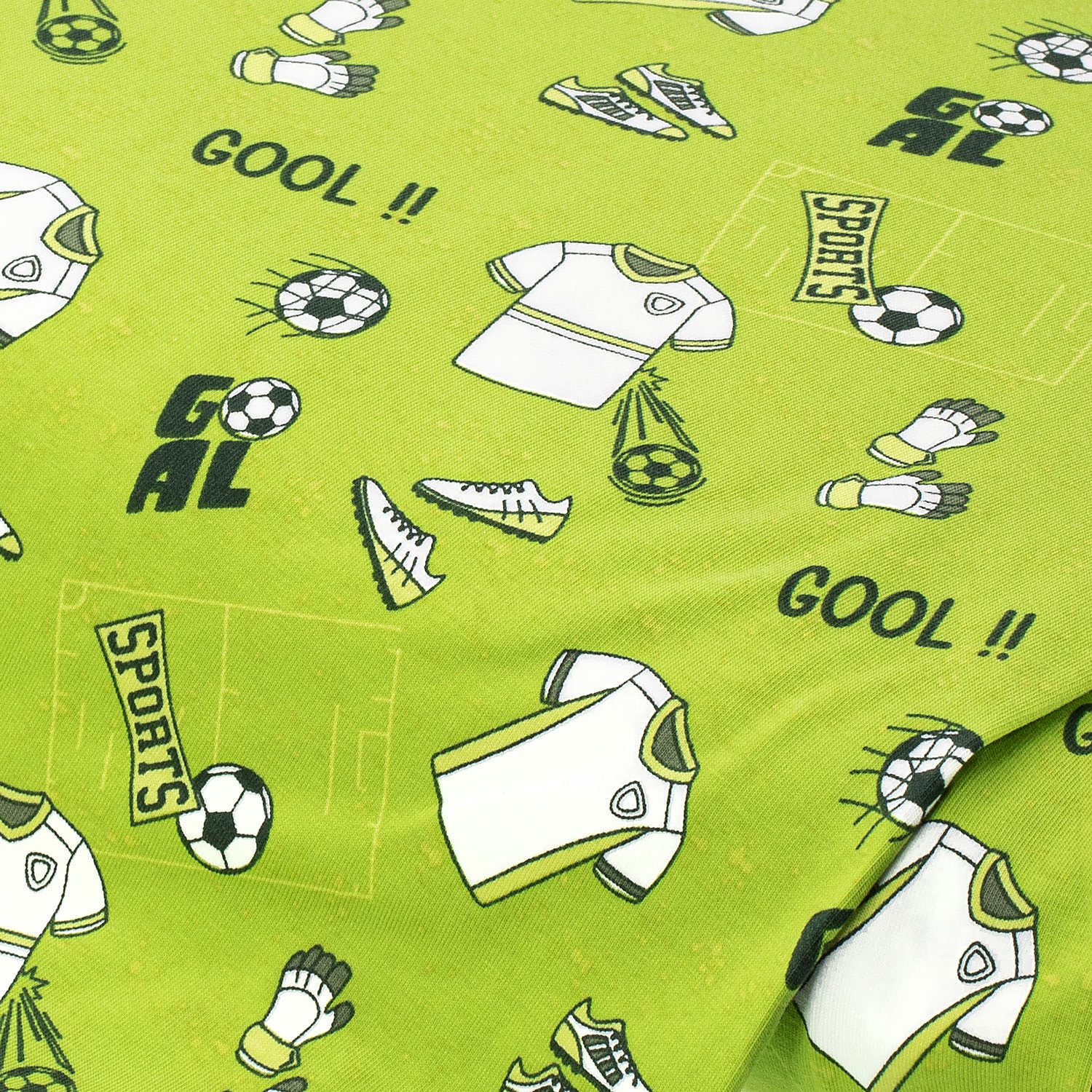 Baumwoll-Jersey „Fußball“ mit Elasthan, grün-color Image