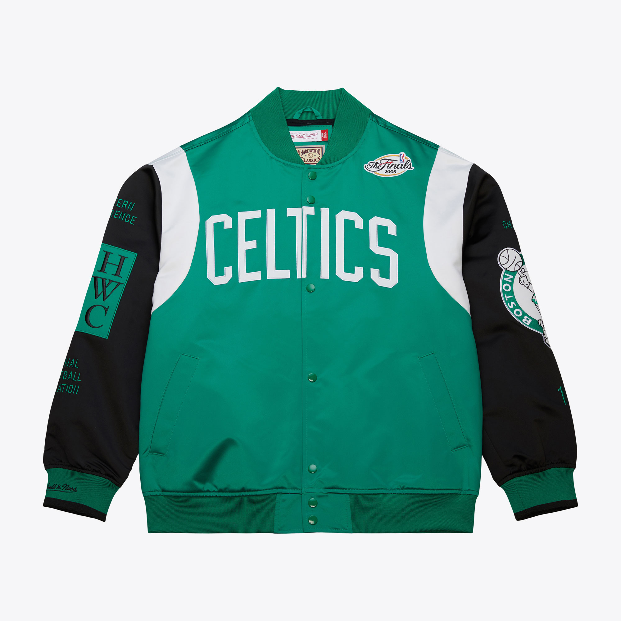 Boston Celtics Mitchell & Ness Team Origins Satinjacke Vintage-Logo Image