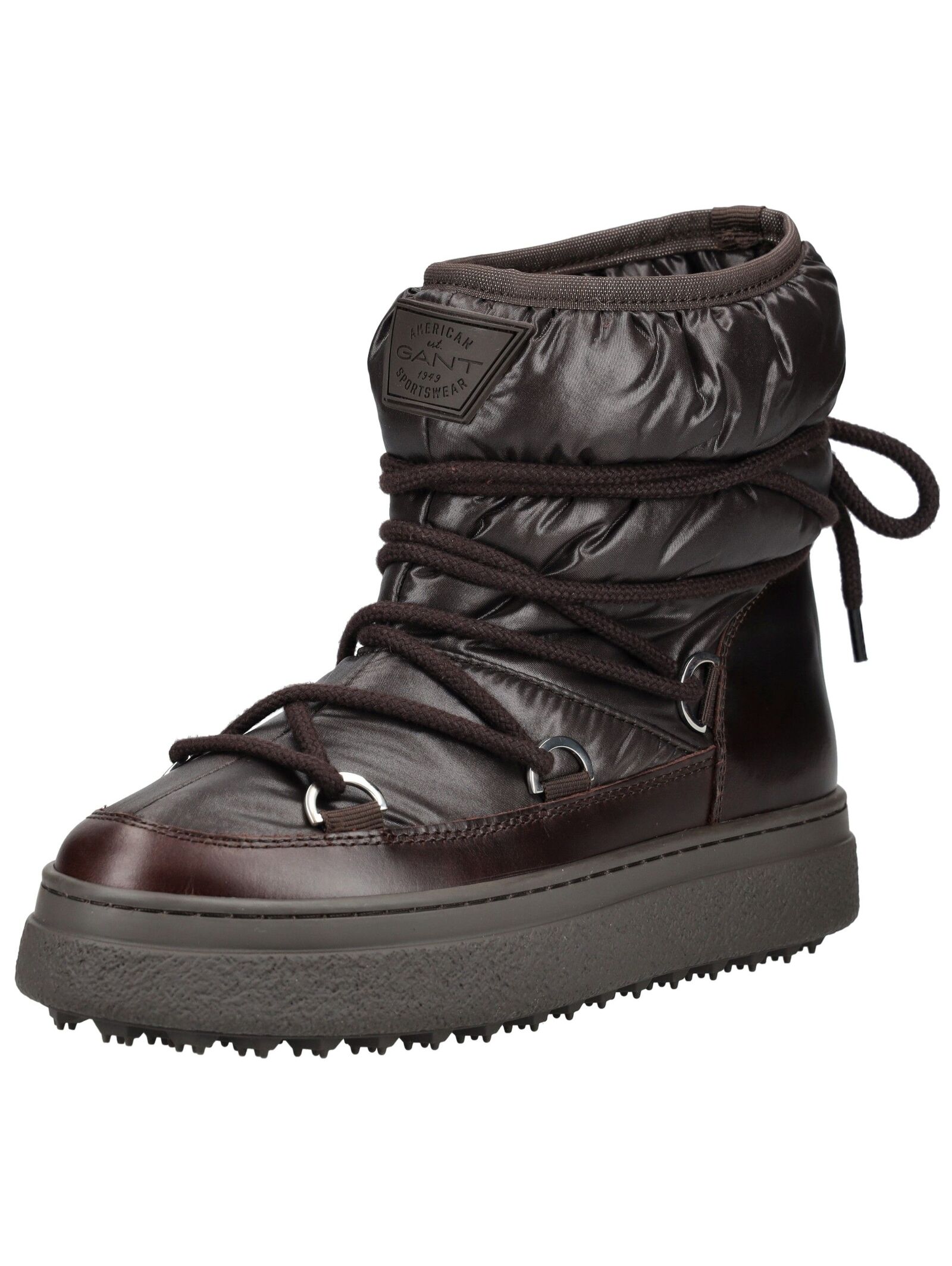 Snowboots GANT "Gant Stiefel Lederimitat/Nylon", Damen, Gr. 40, dunkelbraun, Lederimitat, Textil, Schuhe Snowboots