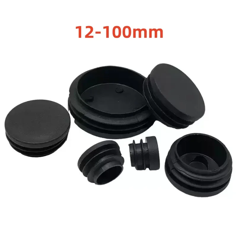 12 ~ 100mm Runde PE Kunststoff Blindung End Kappe Rohr Rohr Einsätze Stecker Bung Einsatz Stopper Für Stuhl Bein rohr Dekorative Staub Abdeckung Image