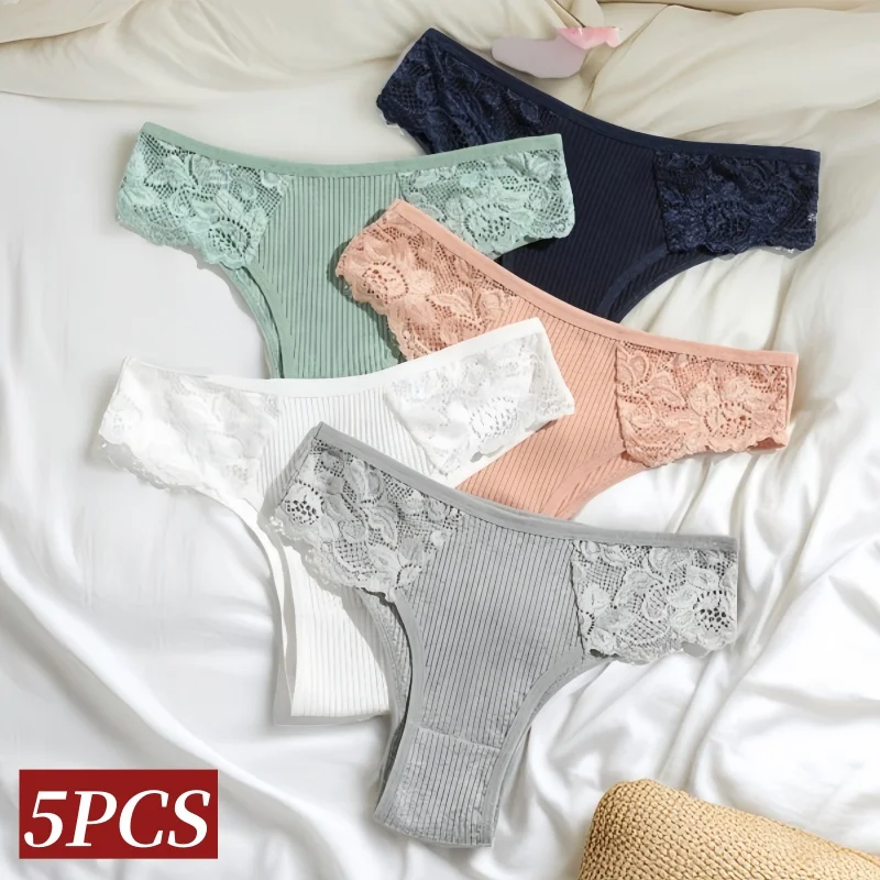 5 pezzi/set mutandine di cotone slip a vita bassa da donna biancheria intima senza cuciture mutande femminili comfort lingerie sexy slip