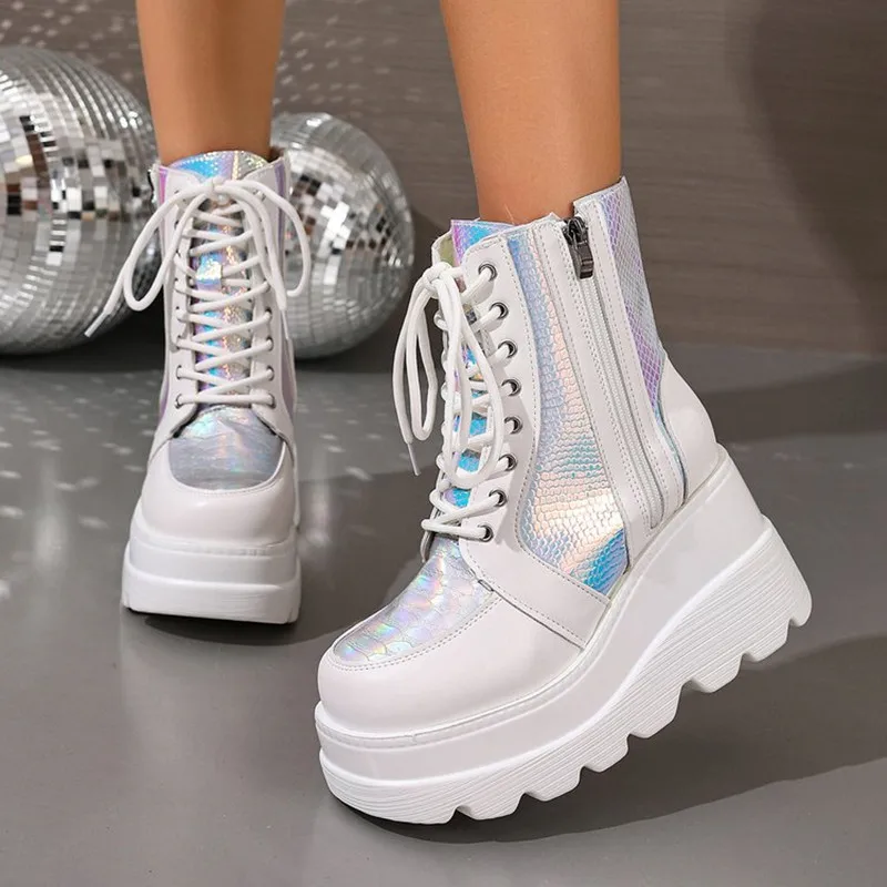 Neue Marke Designer Kurze Stiefel 2025, Herbst Winter Leder Stiefel High Top Biskuit Einzelnen Schuhe Hang Ferse Große frauen Schuhe