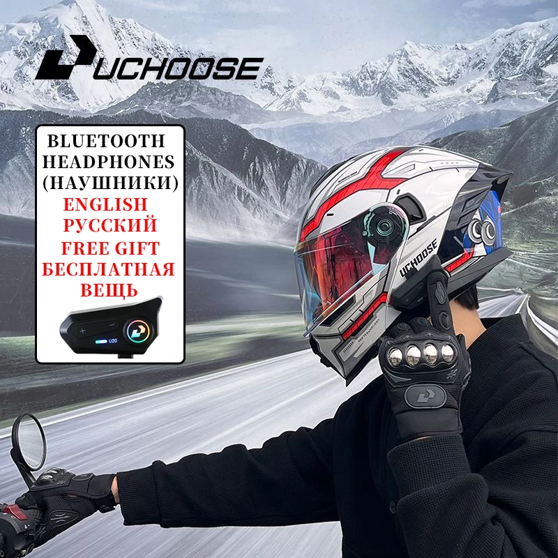 Casco moto DOT di alta qualità Four Seasons Motocross Racing Modular Flip Up Uomo Donna Casco fuoristrada Cuffie gratuite