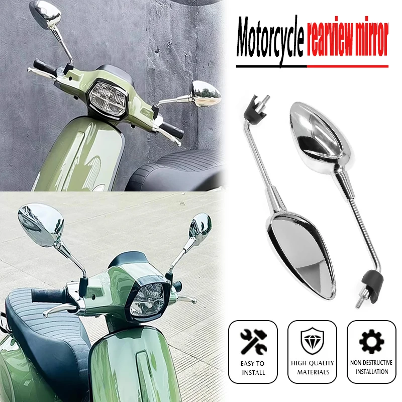 Motorrad-Rückspiegel rechts, Chrom, für Vespa Sprint 50 125 150 2014–2022, reflektierender Rückspiegel Image