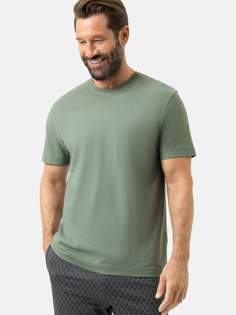 Mey Schlafanzug Oberteil Herren grün, M Image