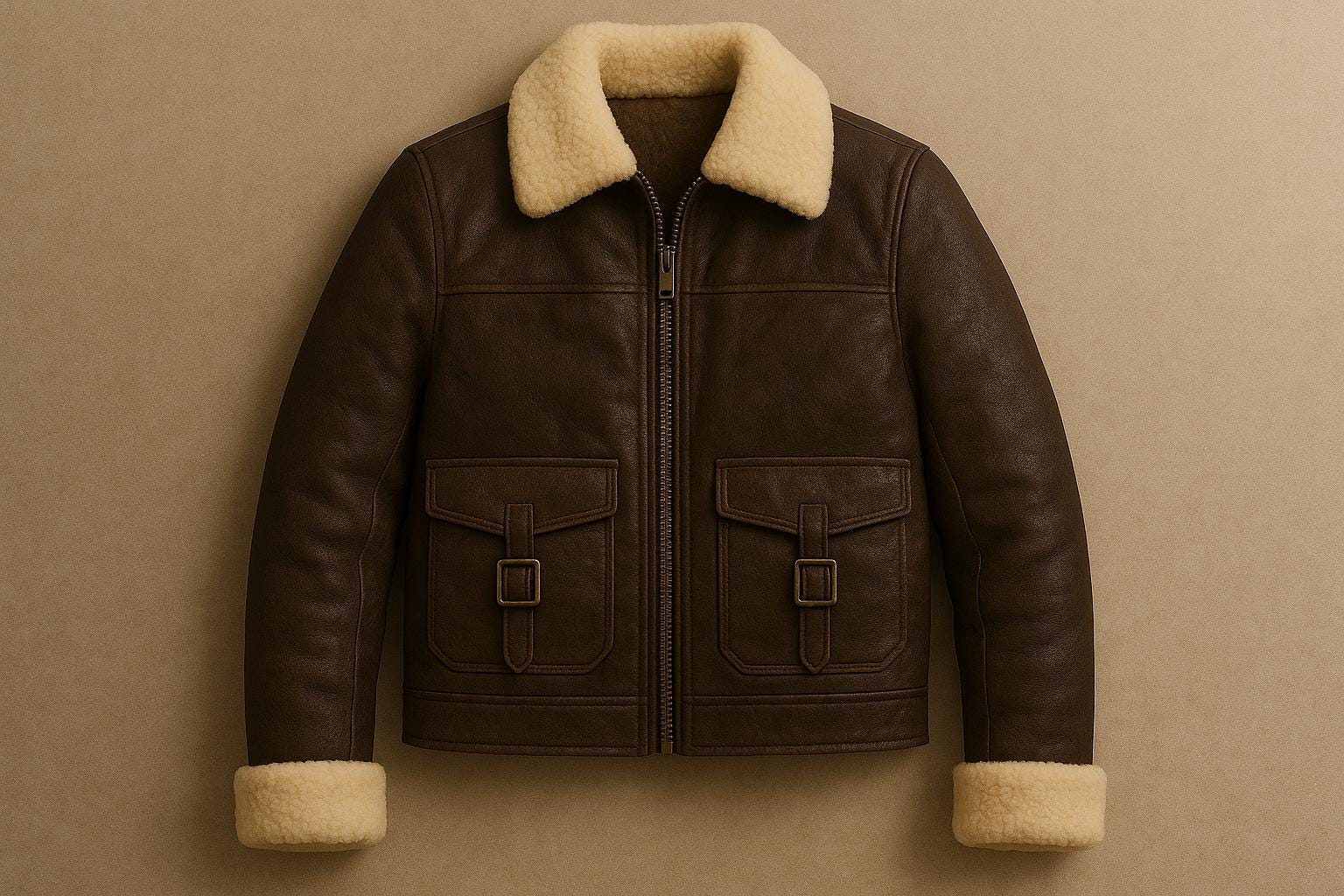 Giacca in pelle da uomo marrone B3 Bomber - Giacca in vera pelle di pecora e pelliccia per uomo - Cappotto in pelle da aviatore RAF da uomo - Giacca i