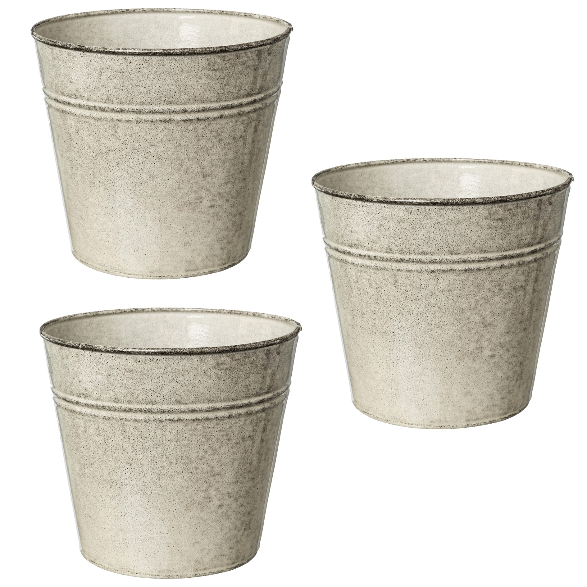 Übertopf CREATIV HOME "Übertopf", hellgrau, H:14cm Ø:16cm, Metall, Pflanzgefäße, im modernen Design Image