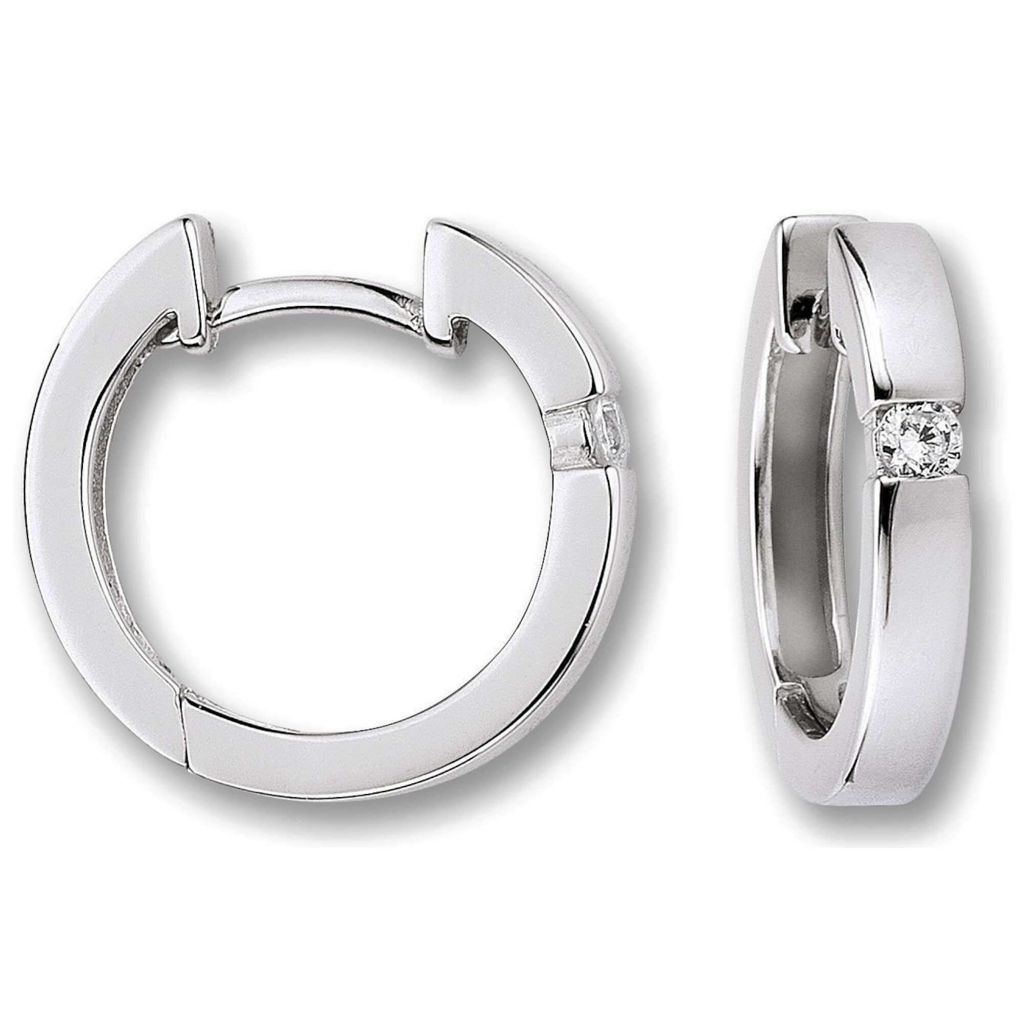 Paar Creolen ONE ELEMENT "Zirkonia Ohrringe Creolen aus 925 Silber Ø 2,7 x 15,7 mm", silber, Ohrringe, Damen, Damen,mit Zirkonia, Silber 925 (Sterlingsilber), Feine Gestaltung – ein Sinnbild mit ruhiger Eleganz