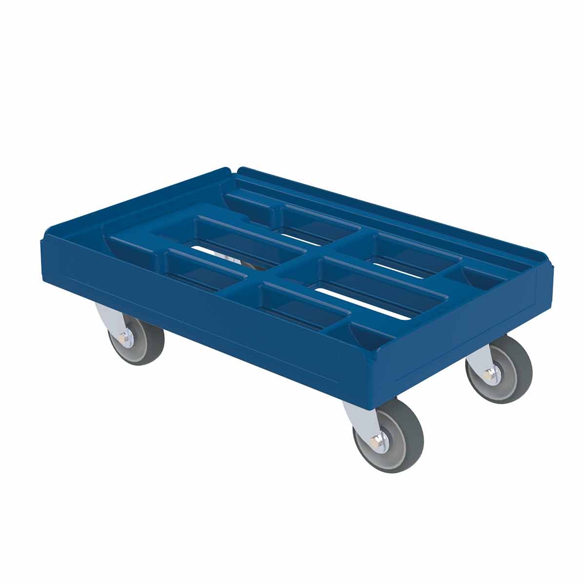 Oswald Transportgeräte Transportroller Premium, Rahmen verschweißt, HDPE Kunststoff, HACCP geeignet, 410 x 610 x 204 mm, 300 kg, Enzianblau Image
