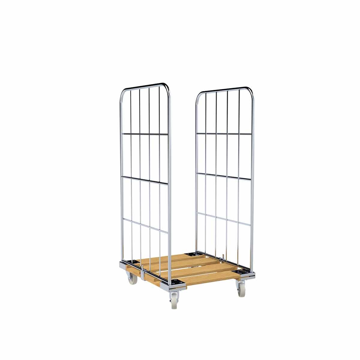 Oswald Transportgeräte Rollbehälter 2-seitig, Rollplatte aus Holz, 724 x 815 x 1.530 mm, Nutzhöhe 1.340 mm, 500 kg Image