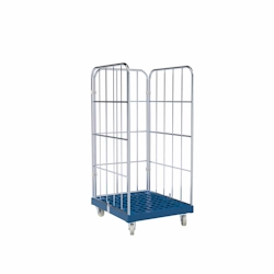 Oswald Transportgeräte Rollbehälter 3-seitig, Rollplatte aus Kunststoff, 724 x 815 x 1.530 mm, 500 kg, Nutzhöhe 1.340 mm, Kieselgrau Image