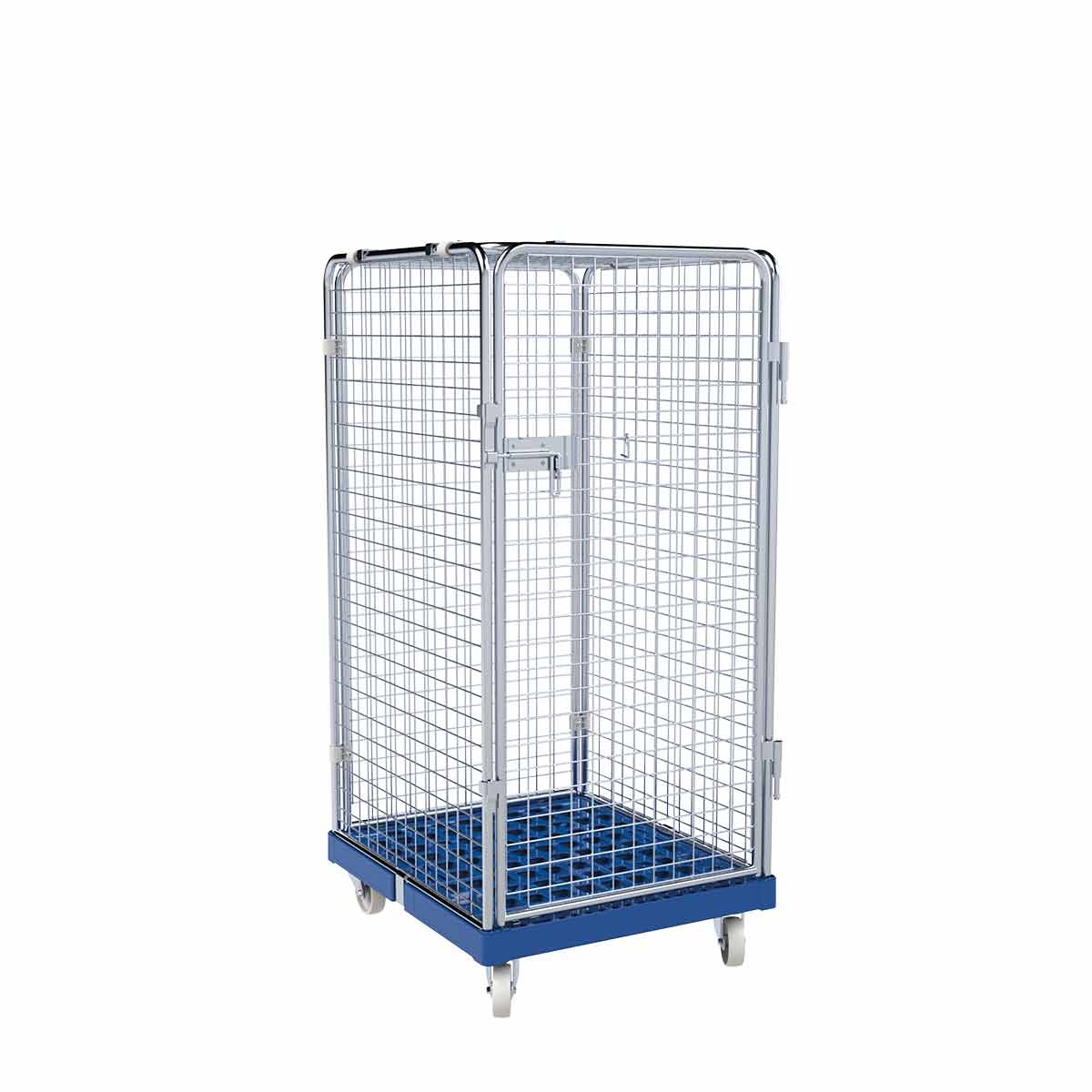 Oswald Transportgeräte Rollbehälter mittel, 5-seitig, Diebstahlschutz, Rollplatte aus Kunststoff, 724 x 815 x 1.550 mm, 500 kg, Nutzhöhe 1.325 mm, Kieselgrau Image