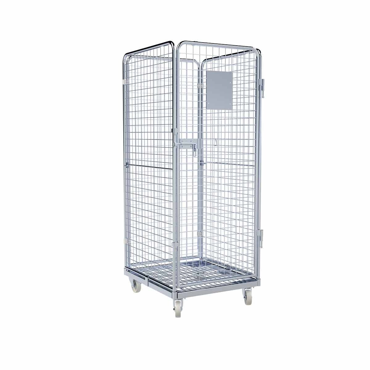 Oswald Transportgeräte Rollbehälter hoch, 4-seitig, Diebstahlschutz, Nutzhöhe 1.585 mm, Rollplatte aus Metall, 724 x 815 x 1.800 mm, 500 kg Image