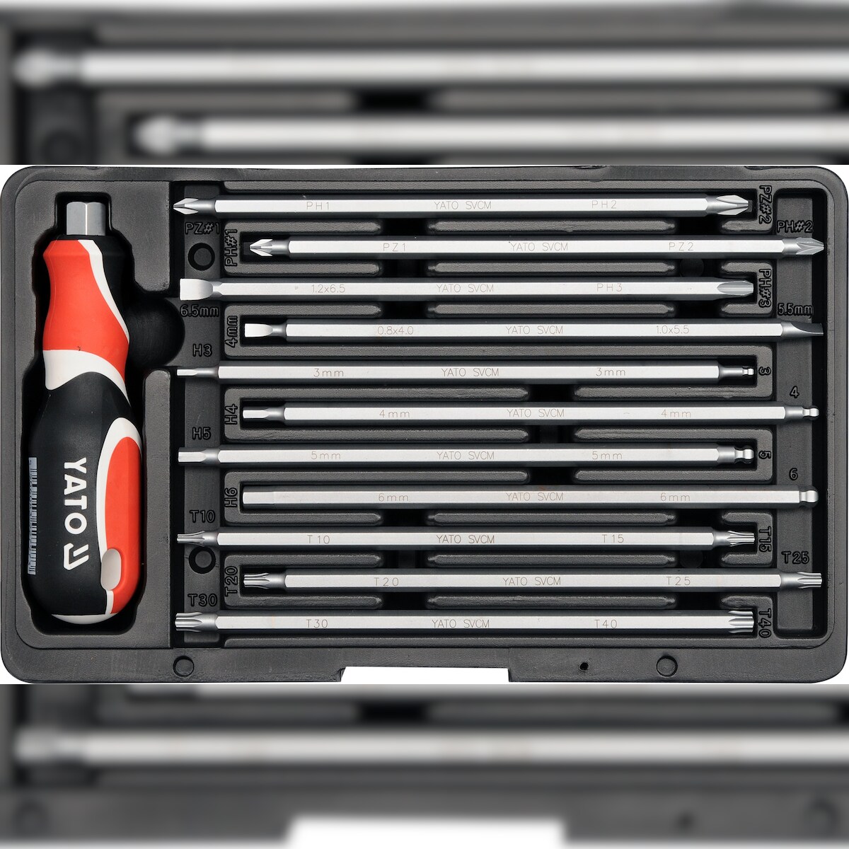Schraubendreher Satz + Bits 22in1 PH+PZ+Flach+Torx+HEX 12-teilig Image