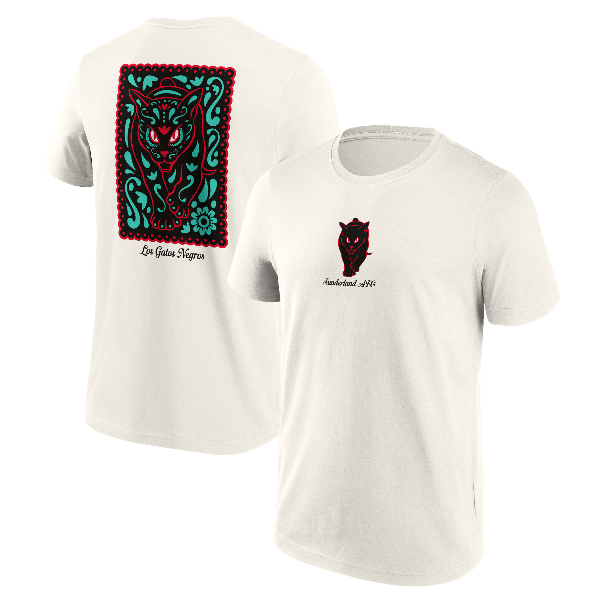 Sunderland Los Gatos Negros Grafik-T-Shirt – Off-White – Herren Image