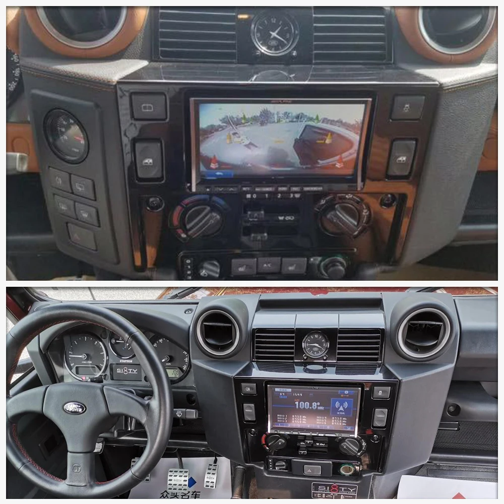 Autozubehör Auto-Styling Stereo Double 2 Din Dash Kit Armaturenbrett Mittelkonsole für Land Rover Defender Autozubehör Image