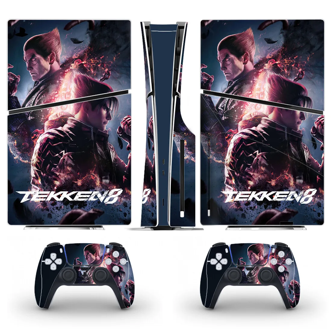Spiel Tekken 8 PS5 Slim Disc Skin Aufkleber Aufkleber Abdeckung für Konsole und 2 Controller neue PS5 Slim Disk Skin Vinyl Image