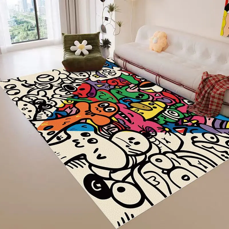 Living room carpet floor mat cartoon cute sofa coffee table mat household large area full matting Image