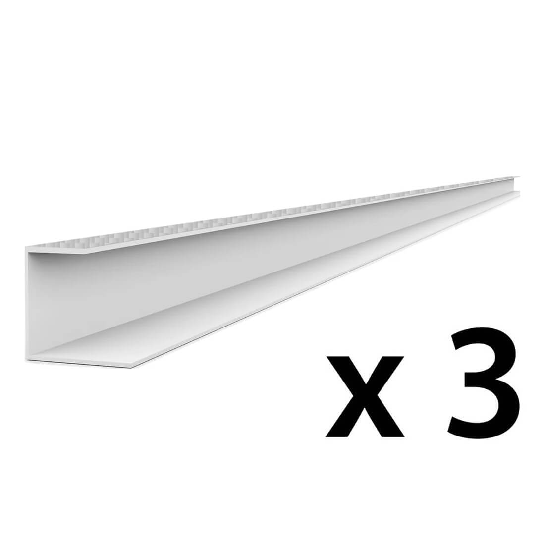Proslat PROCORE+ PVC 8 ft. Slatwall Side Trim - Silver Gray Carbon Fiber (3-Pack)