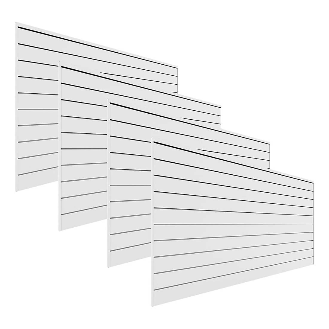 Proslat 8 ft. x 4 ft. PVC Slatwall (4-Pack White)