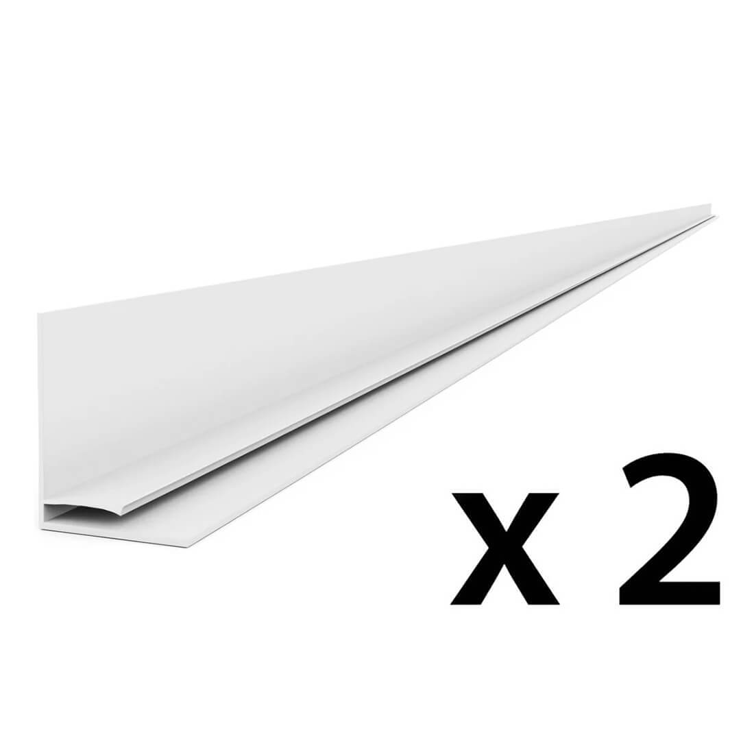 Proslat PROCORE+ PVC 8 ft. Slatwall Top Trim - Silver Gray Carbon Fiber (2-Pack)