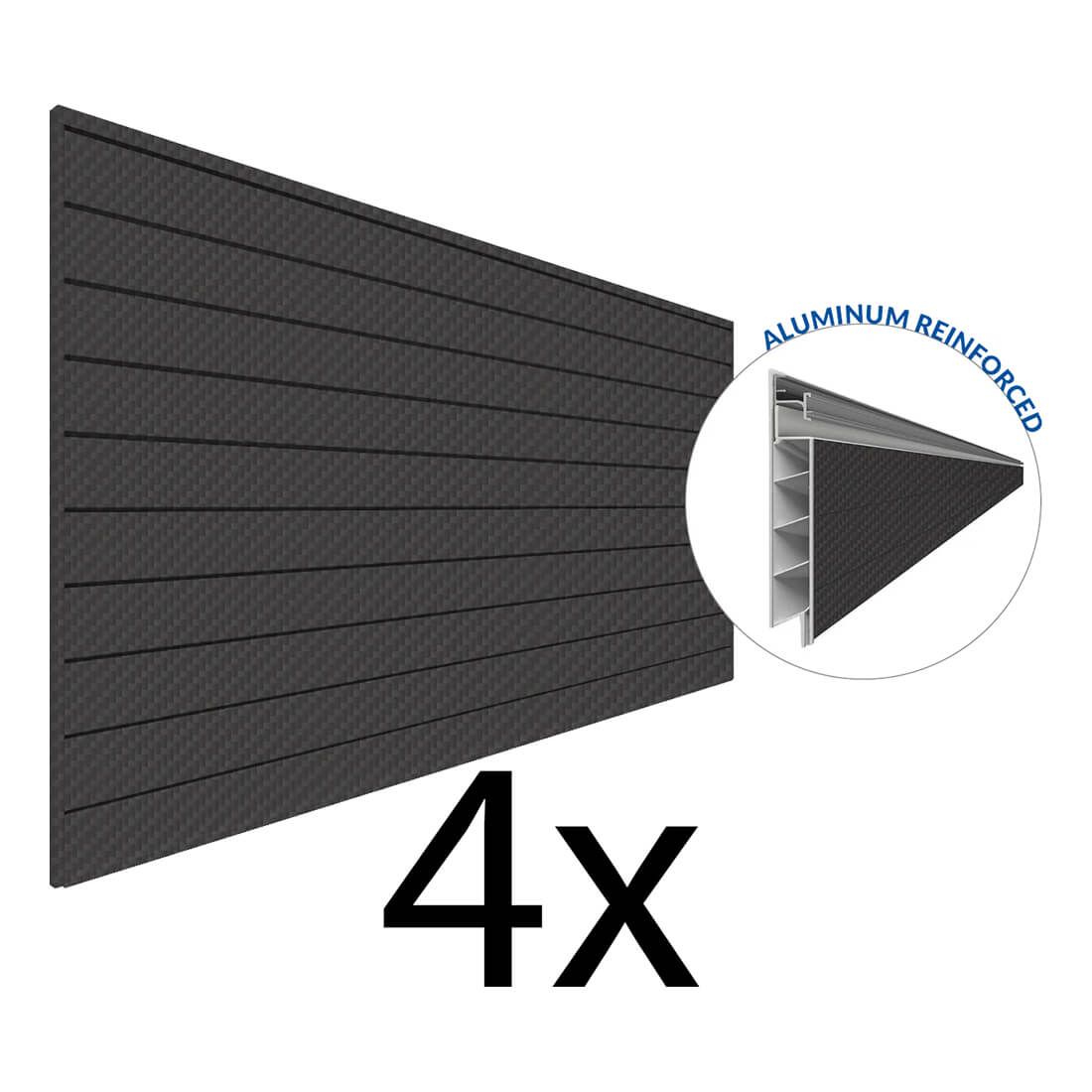 Proslat PROCORE+ 8 ft. x 4 ft. Slatwall - Carbon Fiber (4-Pack)