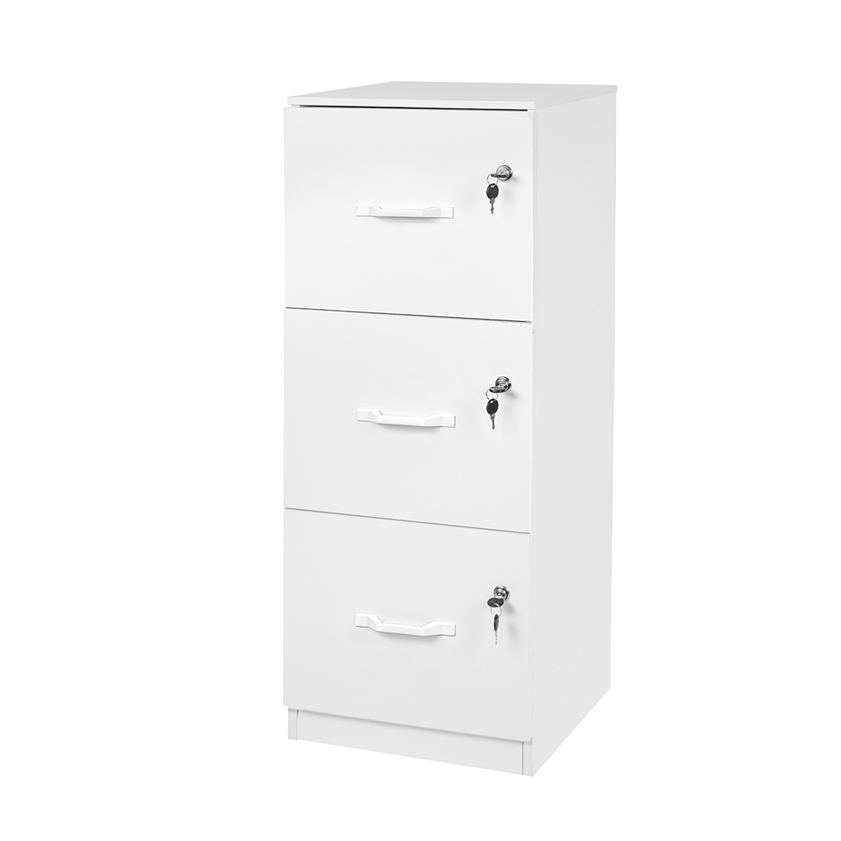 Relaxdays Aktenschrank Hängeregister, 3 abschließbare Schubladen, HxBxT: 103 x 40 x 40 cm, Hängeregisterschrank, weiß Image