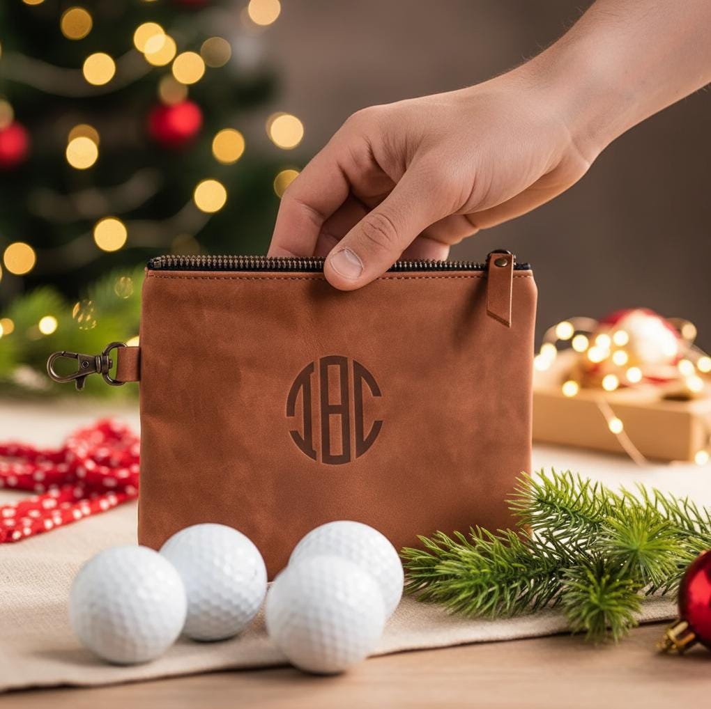 Borsa per palline da golf in pelle personalizzata, custodia da golf personalizzata, custodia da golf in pelle, borsa da golf personalizzata, custodia