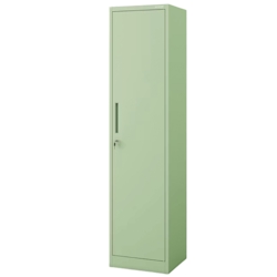 DELUKE Aktenschrank abschließbar KADO - 5 Ebenen, Flügeltüren | Metallschrank Werkstatt Büroschrank aus Stahl Werkzeugschrank, 185x45x40cm Pastellgrün Image