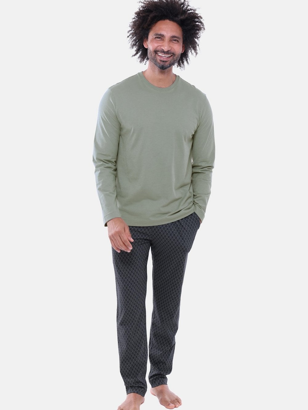 Mey Schlafanzug Herren grün, M Image