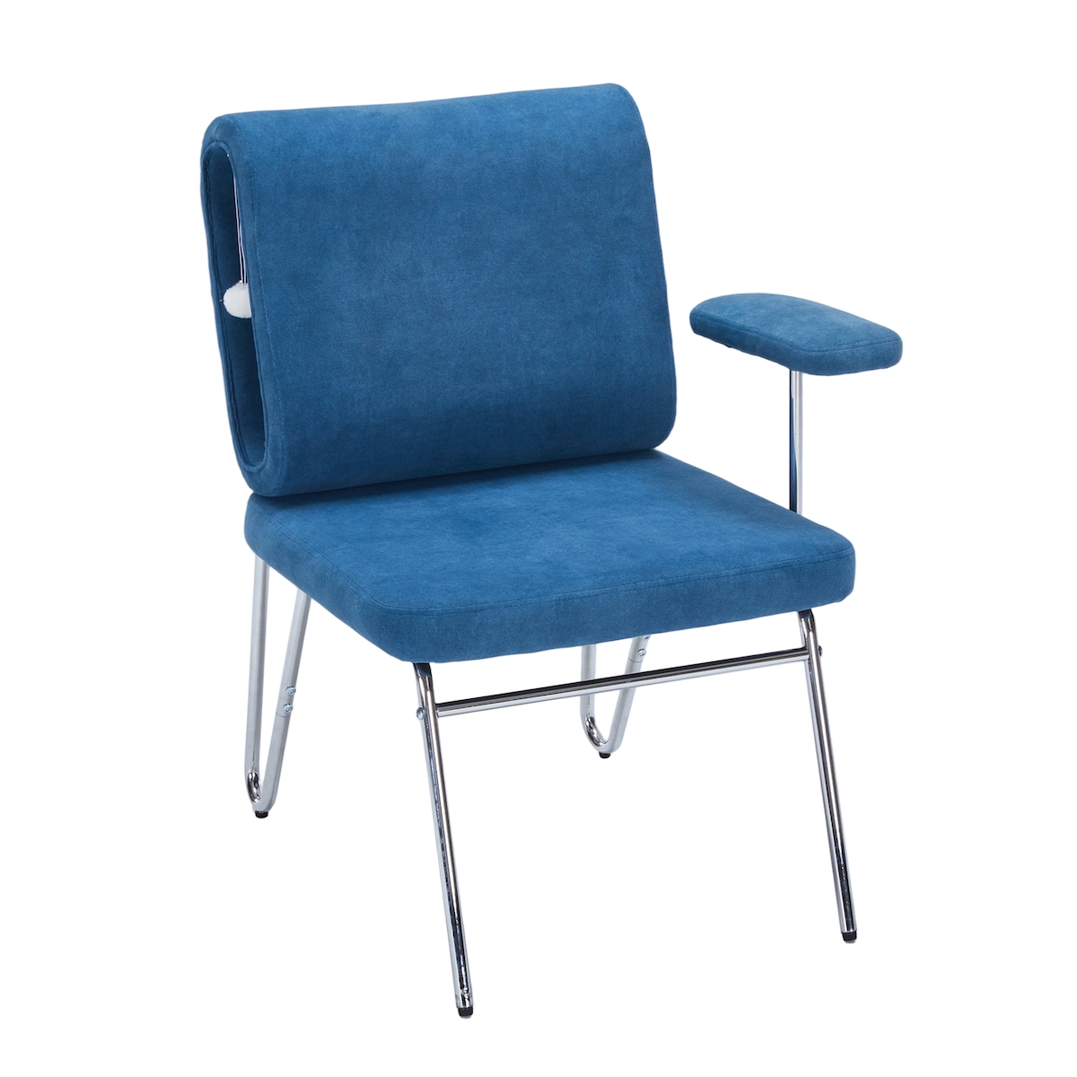 OKWISH Bürostuhl 77x70x89 cm mit Katzenbett in Blau - ergonomisch, kratzfest, anpassbare Armlehnen, komfortables Design Image