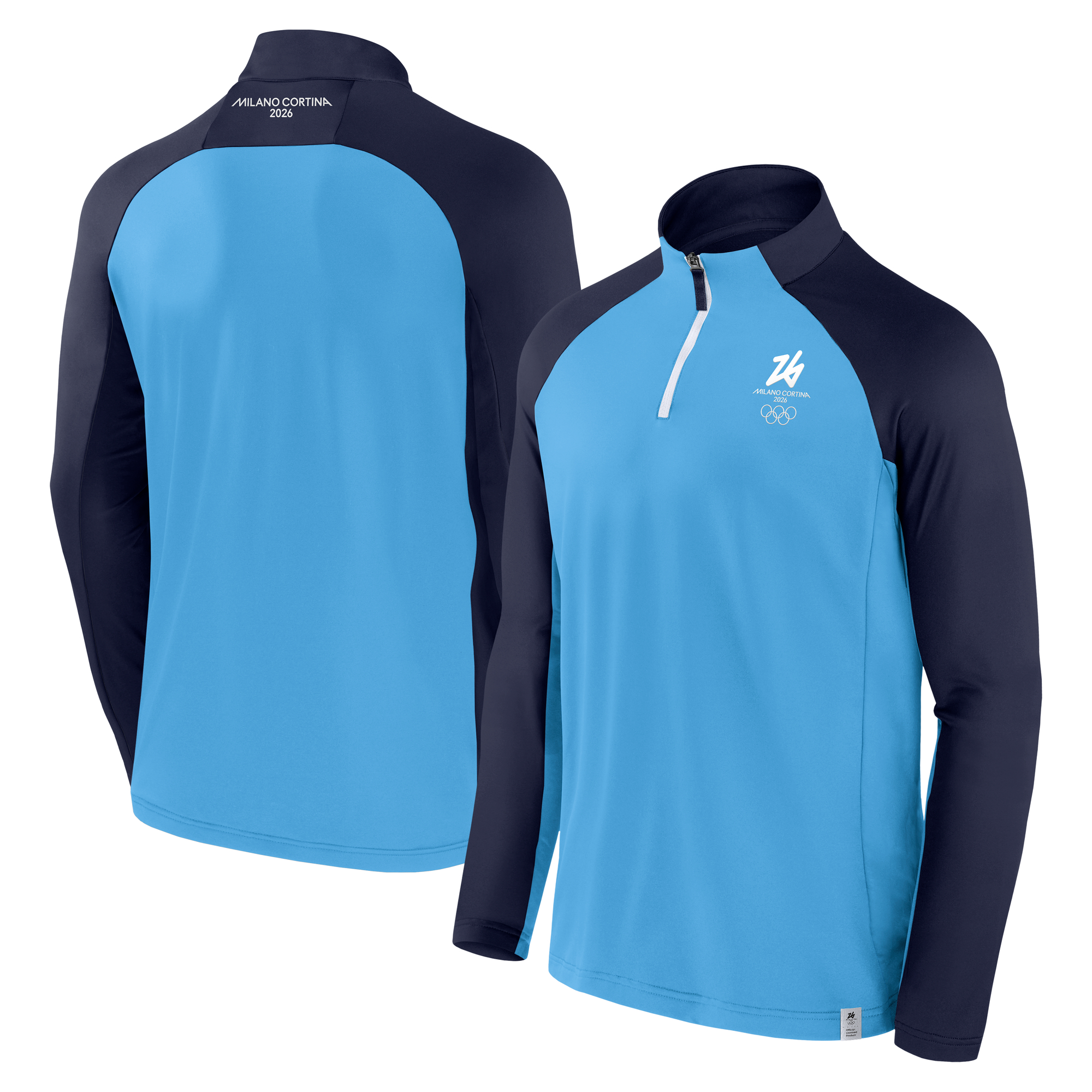 Fanatics Herren-Raglanjacke „Milano Cortina 2026“ mit Viertelreißverschluss, blau, passend zu den Olympischen Winterspielen. Image