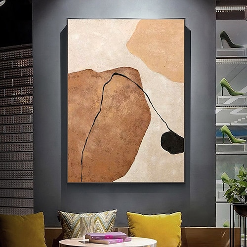 Mintura handgemalte abstrakte Ölgemälde auf Leinwand, moderne Wandkunst, fertig zum Aufhängen mit Keilrahmen, zur Dekoration Ihres Zuhauses. Image