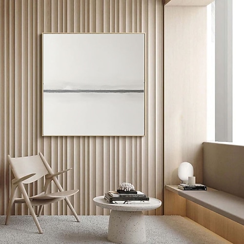 Abstrakte, militaristische Wandkunst mit weißen und schwarzen Linien, geometrischen Landschaftsmotiven und abstrakten Formen, Illustration moderner Kunst, dekorativ für Wohnzimmer, Schlafzimmer oder Image