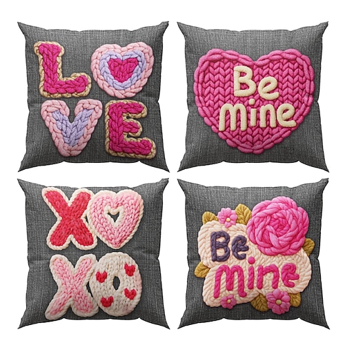 6 Stück Samt Kissenbezug, Druck Einfach Lässig Quadrat Reißverschluß Traditionell Klassisch Image