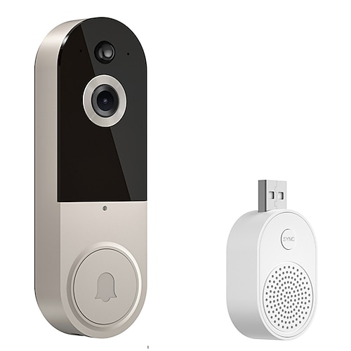 1080p-Türklingel mit Kamera, Zwei-Wege-Audio, kabelloser Video-Türklingel mit Nachtsicht für das Homeoffice Image