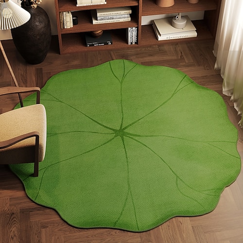 Hochwertiger, runder Luxus-Teppich für Wohnzimmer, Couchtisch, Schlafzimmer und Nachttisch – pflegeleicht, flauschig und elegant für moderne Wohnräume. Image