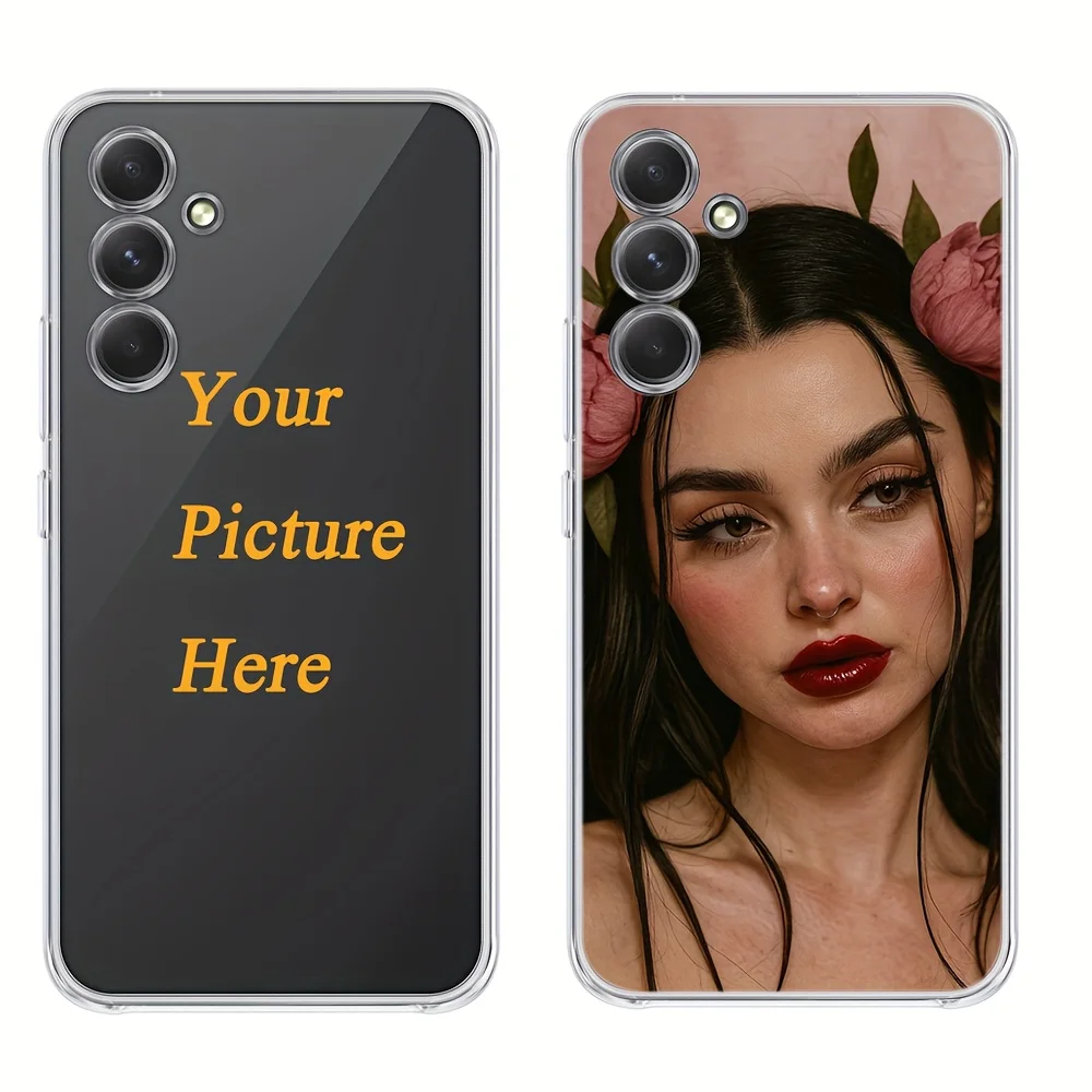 Immagine privata fai da te Custodia morbida per telefono per Samsung Galaxy A04 A04E A04S A14 A24 A34 A54 A05 A05S A15 A25 A35 A55 4G 5G Cover trasparente