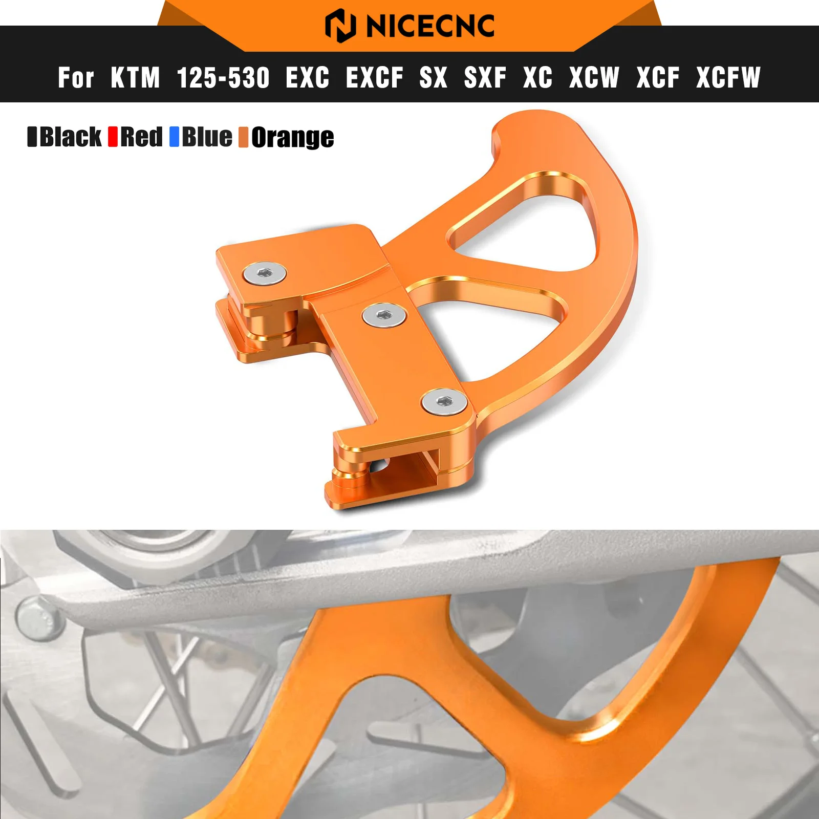 NICECNC Per KTM EXC 300 2004-2022 Protezione Disco Freno Posteriore Per KTM SX 125 SXF 450 EXC-F 350 EXC-F 450 XC XCF XCW XCW-F TPi SEI GIORNI