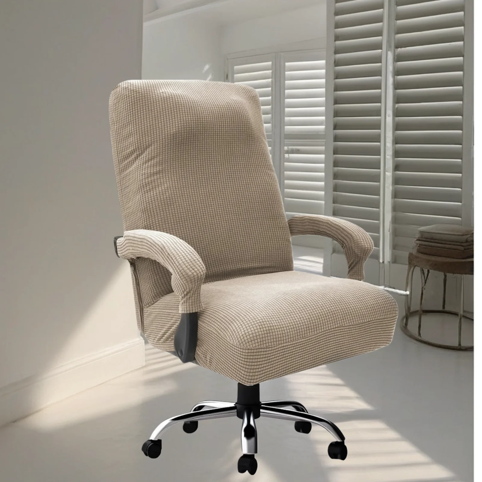 1SET Verdicken Jacquard Büro Boss Stuhl Abdeckung Elastische Boss Rotierenden Computer Stuhl Sitz Fall Stretch Stuhl Abdeckungen mit Armlehne