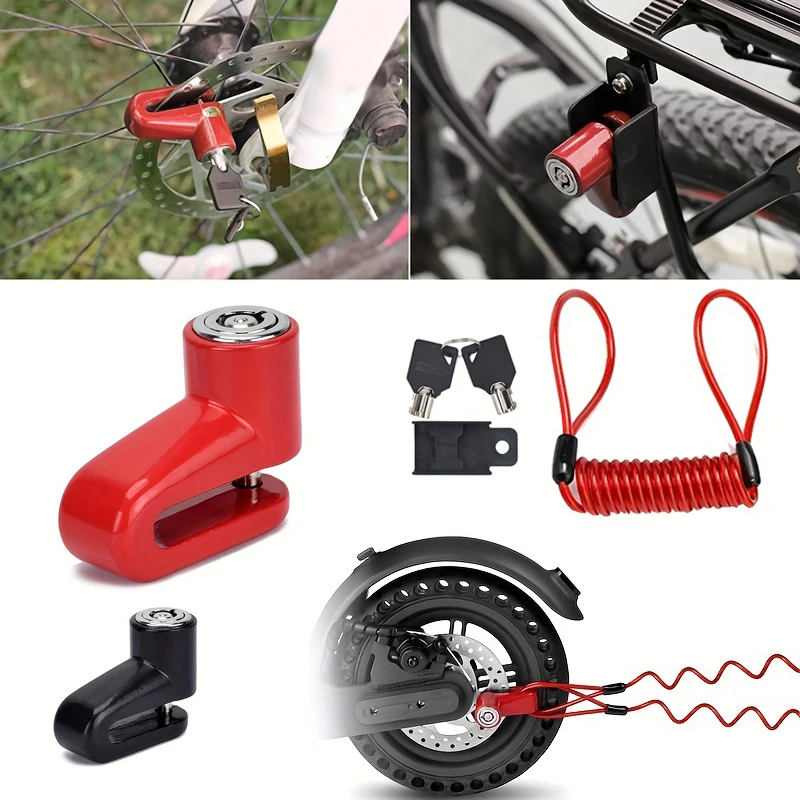 Tragbare Motorrad Scheibenbremse Schloss Fahrrad Anti-Diebstahl Rad Scheibenbremse Outdoor Sicherheit Schlüssel Schloss Reit Ausrüstung Zubehör Image